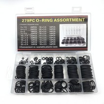고무오링 패킹 실리콘 오링 고무링 NBR O Ring Rubber Washer Seals Assortment Black Set Nitrile High Qu, 01 Black