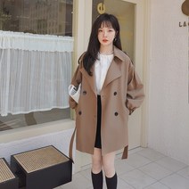 여성 숏 트렌치 코트 세련된 하이 엔드 짧은 윈드 브레이커 여성용 봄과 가 2022 캐