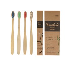 밤부 대나무/옥수수칫솔 초극세모 각 4P 1Set, 대나무 4p