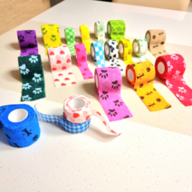 패턴컬러 손가락 자가점착밴드 강아지 붕대 세트구성 2.5cm 5cm, 2.5cm10개 (10+1)