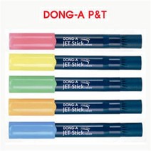 동아 제트스틱 (타원형) 고체 형광펜 jetstick / 미피 고체 형광펜 낱개 세트판매, 미피 주황