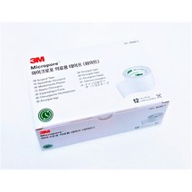 3M 종이반창고 마이크로포어 흰색 1530-0 1530-1 1530-2, 2. 흰색 1인치(2.5cm) 12개