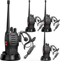 아크쉘 충전식 장거리 양방향 무전기 이어피스 4팩 AR-5 Li-ion 배터리 및 충전기 포함