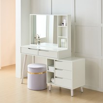 파로마 러블리데이 확장형 입식 화장대 1000 PJ3713, 화장대(수납형) - 화이트, 01_패브릭원목 베이지