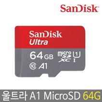 샌디스크 갤럭시S10 S10+ S10e S9 S9+ S8 S8+ 외장메모리카드 울트라A1 MicroSDXC, 64GB
