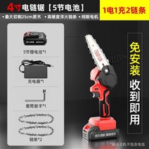 전기체인톱 저먼식 리튬전지 야상형 와이어리스 소형 가지 치기 줄톱, T02-12.12cm 58000 밀리암페어1