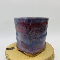 예운분-107 보라색 긴사각 수제화분 다육이화분 도자기화분