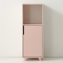 힘찬리빙 레아 400 3단 옷 수납장 틈새 다용도 코너 거실 베란다 수납장, 레아 400 높은 도어형 수납장, 핑크