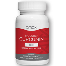 Omax Health Turmeric Curcumin BioCurc Bioavailable Supplement | 60 Softgels, 1개