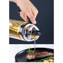 내열유리 오일병 550ml 자동개폐 304스텐 (미끄럼방지 패드 포함), 1개