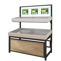 슈퍼마켓 매대 스테인레스스틸선반 진열대 과일 야채, 상세 페이지 참고, 블랙 1단  1.6m x  80m x 1.6m