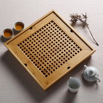 호화랑 다기세트 다도 차트레이 대나무 맹종죽 저수식 방격다반 db009, B.방형격자죽다반(중), 1개