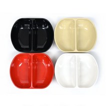 멜라민 짬짜면그릇 짜장면 중국집 면기 중화요리 2칸 반반그릇 자장면 용기 탕짬면 탕짜면 캠핑 그릇, 멜라민(KJ)-짬짜면기-빨강