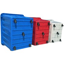 바퀴달린 점보박스 다용도 운반기 세탁물 농산물 400L, 블루박스 670x450x355mm