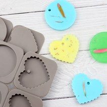 실리콘 몰드, 레이스하트+써클(실리콘몰드003)