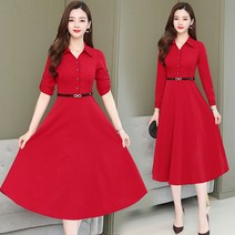 예니브 여름 프렌치 걸리쉬한 미디 원피스 자녀복 허리 여밈으로 날씬해 보이는 빅 사이즈