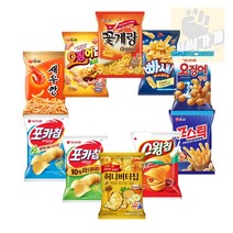 [씩씩가게] 바다감자세트 10종 봉지과자 / 꽃게랑 빠새 새우깡 스윙칩 오징어땅콩 오징어집 포스틱 포카칩2종 허니버터, 1set