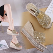 웨지힐 샌들 발편한 여성 여자 통굽 웨지 여름 굽 슬리퍼 10cm