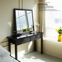 [아르스노바] 블랙하임 화장대(블랙유리)_거울포함, 타입:블랙하임_화장대(블랙유리)_거울포함