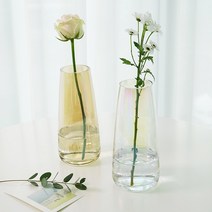 엘로시오 레오나 인테리어 소품 유리 화병 꽃병, 레오나 유리화병(프리즘+브라운)