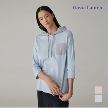 올리비아로렌 배색 스트라이프 후드티__VOCALXM3461