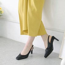 올리 고퀄리티 셀비노 스퀘어 쿠션 슬링백 힐 빅사이즈 국내생산