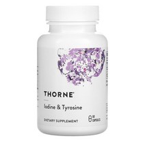 쏜 리서치 Thorne Research Iodine Tyrosine 60정 요오드 티로신 아이오딘 신진 대사 피로, 1개