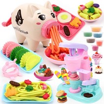 로즈드림 3-9세어린이 무독성 컬러점토 국수만들기 장난감세트 ay-KIDS 31, 돼지진흙점토세트