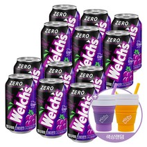 농심 웰치스 제로 포도 355ml x 12캔 + 폴더블컵 랜덤 1개증정