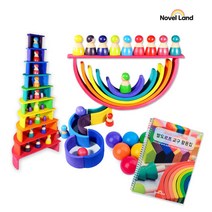 타이니월드 KC인증 파스텔발도르프5종셋트 -무지개 반달스텝 인형 빅볼 활용집, 단품없음