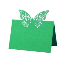 생일축하카드 팝업카드 메세지 세트나비 레이저 컷 테이블 이름 장소 카드, 07 Green_01 9x12cm