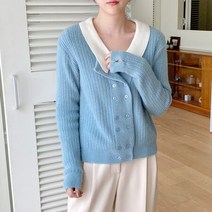 여자 사랑스러운 더블단추 여리핏 4컬러 가디건