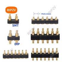 5pcs 2.54mm 피치 남성 포고 핀 커넥터 pogopin 스프링로드 접점 DIP/SMT 단일 행 2 3 4 5 6 7 8 9 10 핀 0, 06 A-6.5mm_14 8 pin DIP