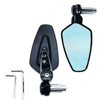 알루미늄 합금 오토바이 거울 오토바이용 바 엔드 미러 사이드 폴딩 22MM 25MM 2.2cm7/8인치 핸들바 범용 후방 뷰 M8/M6 표준 스트리트 바이크 미니모토 스쿠터용 에노, black
