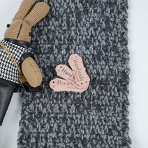 핸드메이드라벨 인조가죽 레이블 텍 택 withlove분홍