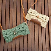 [DIY 패키지] 화려한 부활 코바늘 가방뜨기 가방만들기 코바늘손뜨개가방, 카키, 1개