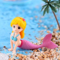 수족관 화분꾸미기 인어공주 모형 화분피규어 핑크, 단품