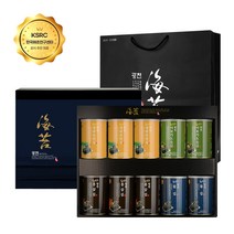 광천 해달음 명품 아보카도유 새싹보리 홍삼 재래김 돌김 도시락김 캔김 + 고급쇼핑백포함, 10캔