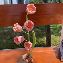 고급 러블리 블라워 조화 인테리어 장식 부케 셀프웨딩 꽃다발 축제를 위한 수제 DIY 꽃다발 니트 꽃 부케, 01 Pink