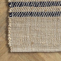 NuLOOM Jackie 핸드 직조 스트라이프 황마 및 면 러너 러그 61 x 243.8cm(2 8피트) 내추럴 인테리어소품 1260305