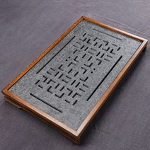 차판 다도찻판 보이차 다도판 다관 다도받침대 다기상 다구 찻상 차트레이, 라지 53x33