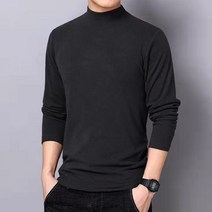 애띠앙 남성 드랄론 양면 피치기모 발열 목폴라 하프넥 라운드 티셔츠