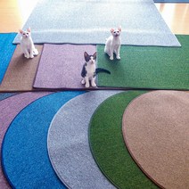 펫스트샵 고양이 평판형 스크래쳐 카페트 원형 지름 100cm, 블루, 1개