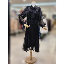 블루페페대전점 라운드 슬릿 리본 플리츠 원피스