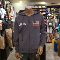 지프 남여공용 작은성조기 후드집업