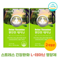 스트레스 엔 엘 테아닌 30정 x 2박스 L 테아닌 스트레스 긴장 완화 도움 영양제 감마오리자놀 마그네슘 리소짐 자일리톨 청사과분말 부원료 함유, 816mg x 30정