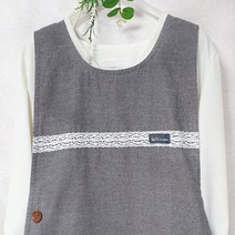 홈앨리스 앞치마 모음 어린이집교사앞치마 (55~99) 빅사이즈 앞치마, L, 05레이스 옆단추 그레이