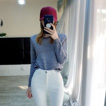 도도스타일 딜라잇 배색 라운드 키작녀 울니트