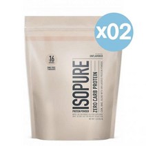Isopure 아이소퓨어 제로 카브 웨이프로틴 아이솔레이트 프로틴 25g 함유 454g 16회분 2팩 Zero Carb 100% Whey Protein Isolate