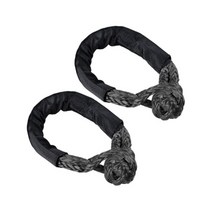 2pcs 1/2 quot38000 lbs 자동차 유연한 합성 소프트 걸쇠 트레일러 밧줄 견인 복구 스트랩 ATV UTV 파산, [02] Black